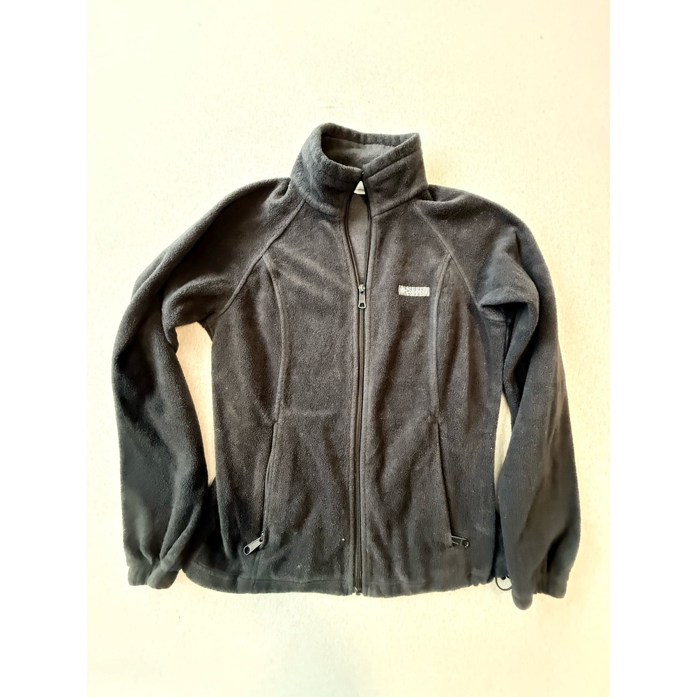 Columbia Benton Springs Black Full Zip Fleece Jacket Womens Mock Neck Small